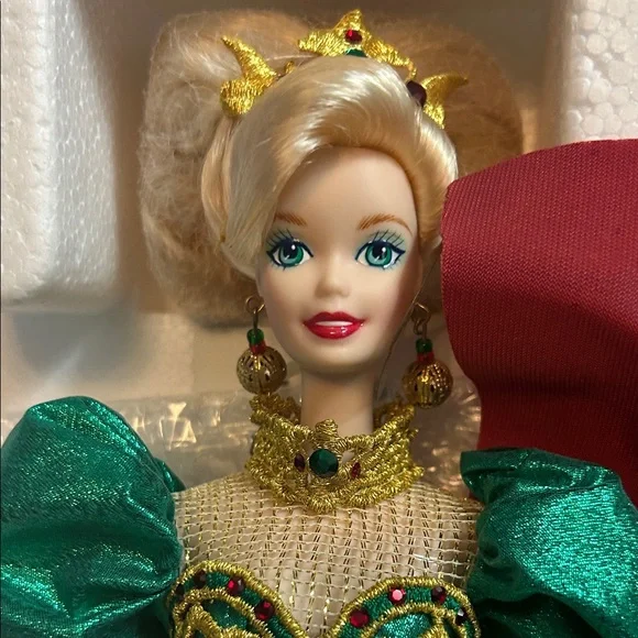 Barbie Doll in Red and Green Gown - Picture 2 of 9